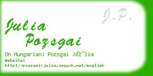 julia pozsgai business card